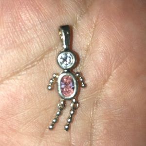 October boy birthstone pendant silver